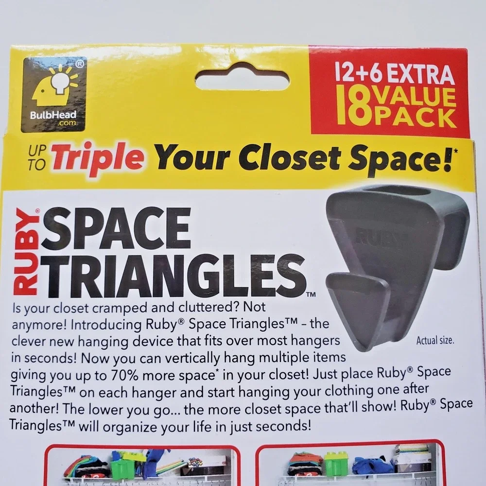 New‎ in Box RUBY Space Triangles AS-SEEN-ON-TV Closet Hangar Organizer 3X Space